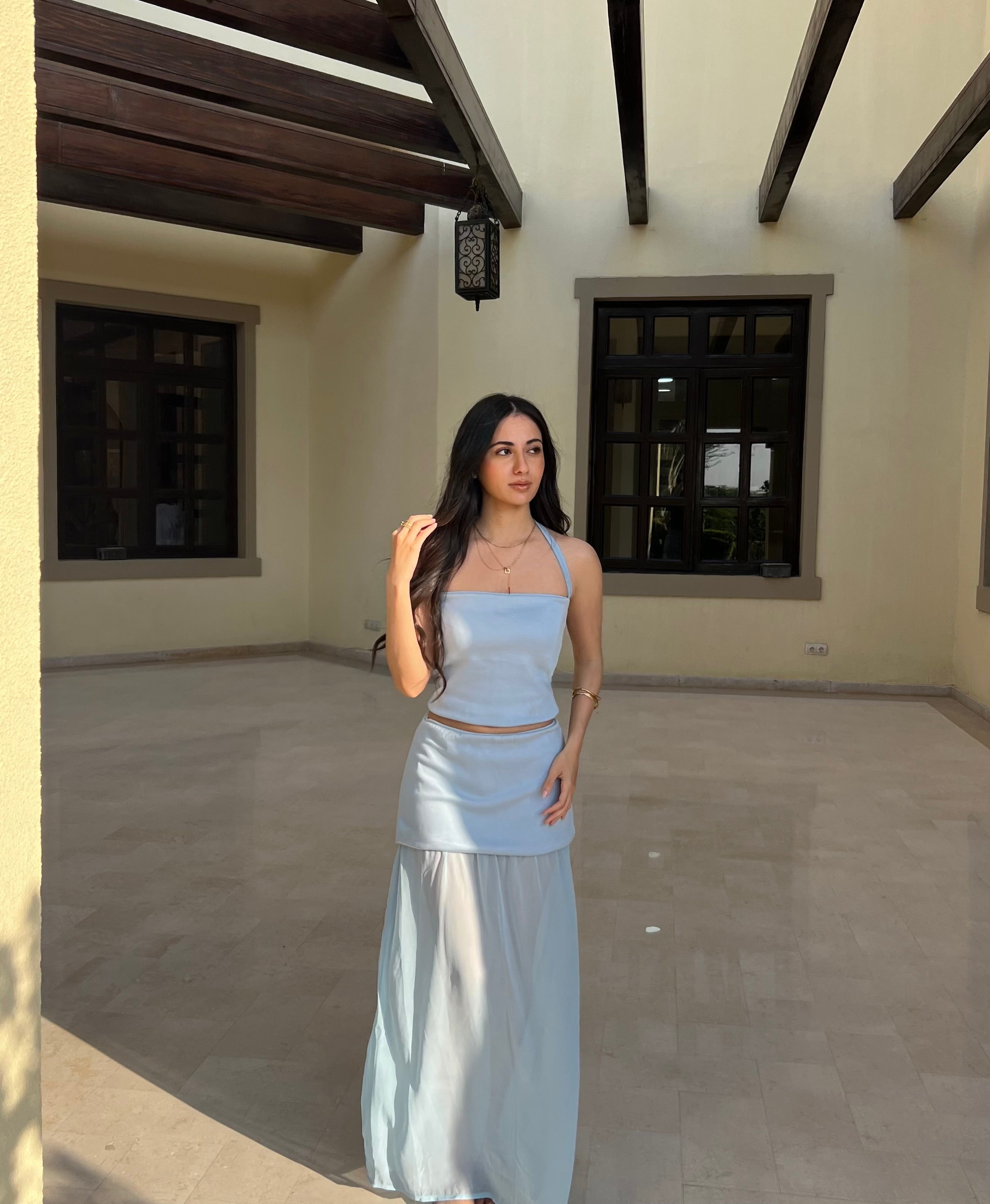 Blue halter set