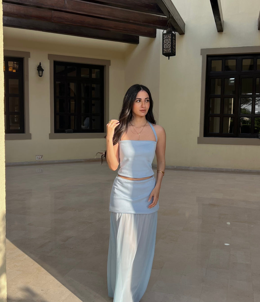 Blue halter set