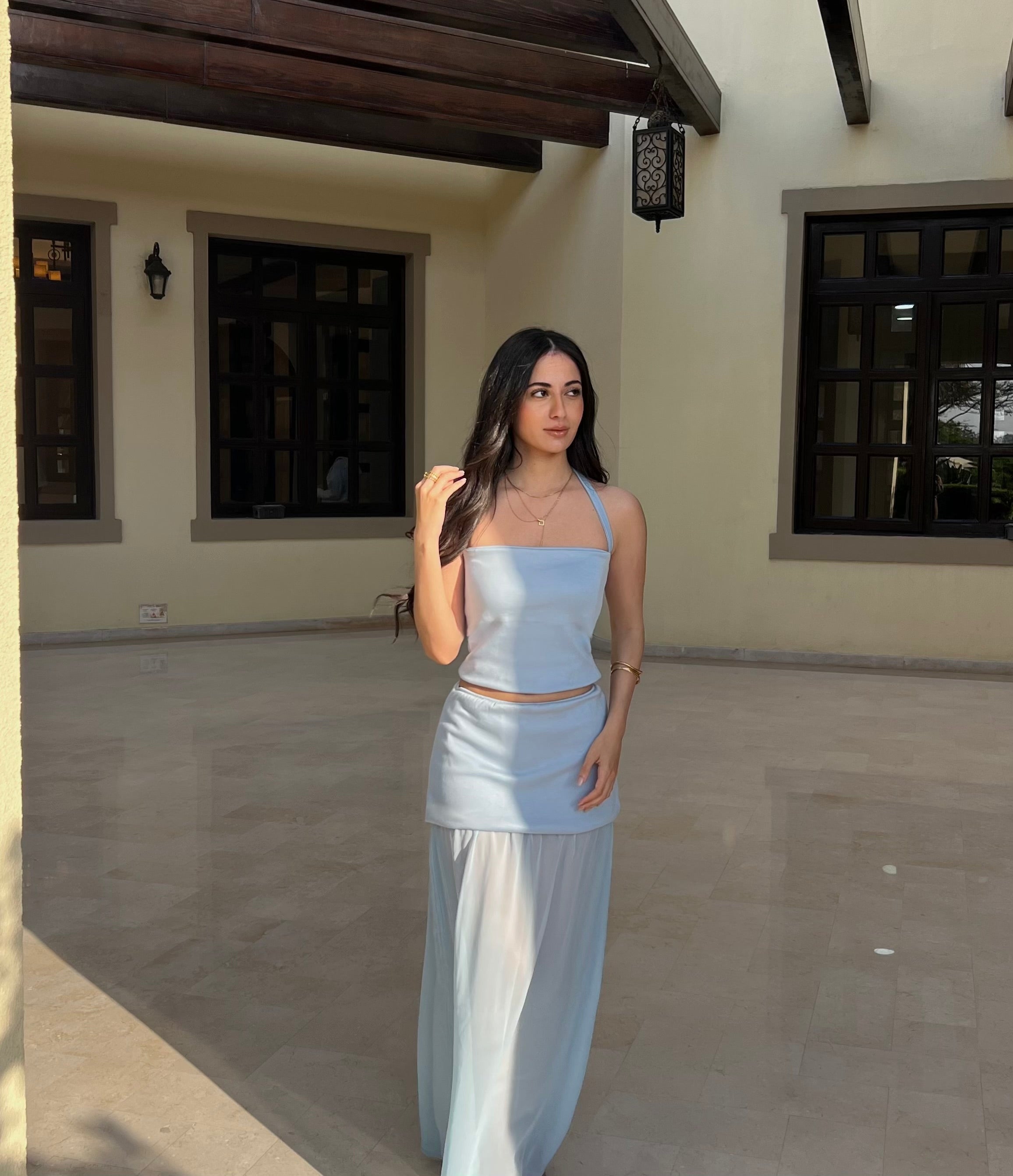 Blue halter set