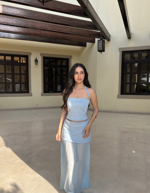 Blue halter set