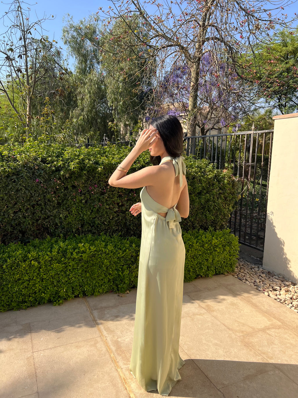 Halter silk dress