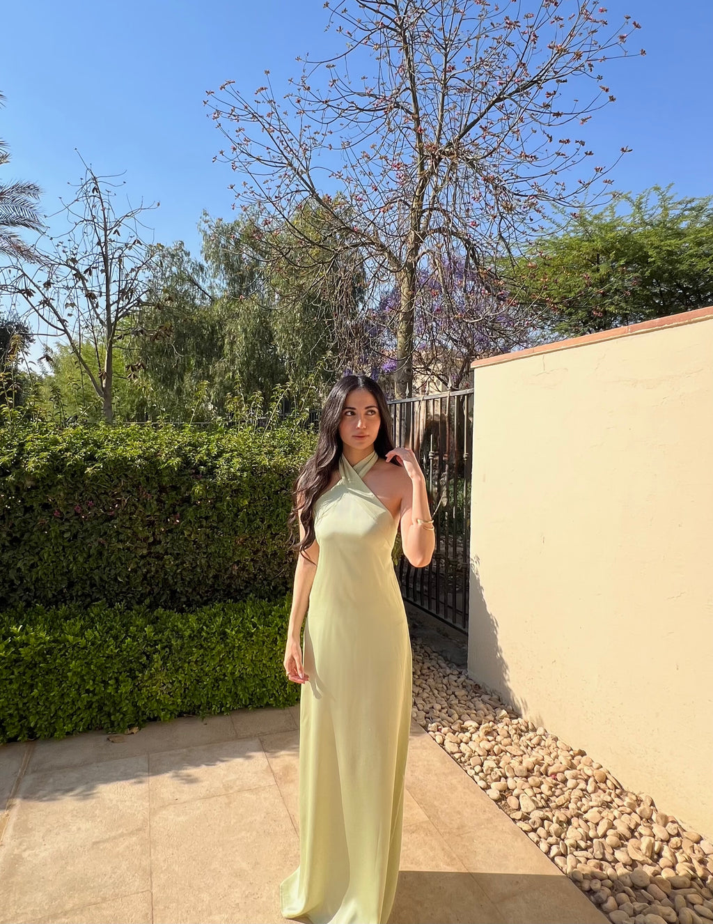 Halter silk dress