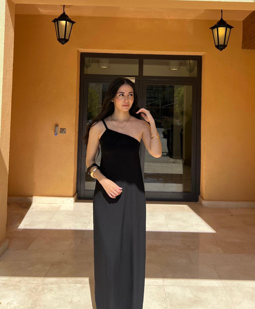 Asymmetric black dress