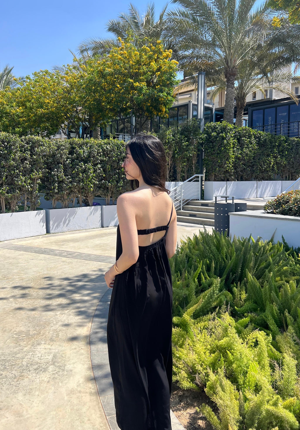 Asymmetric black dress